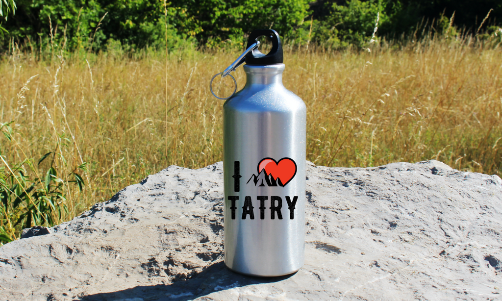 Bidon srebrny 500 ml z grafiką „I love Tatry” – góry, Podhale, Zakopane #9