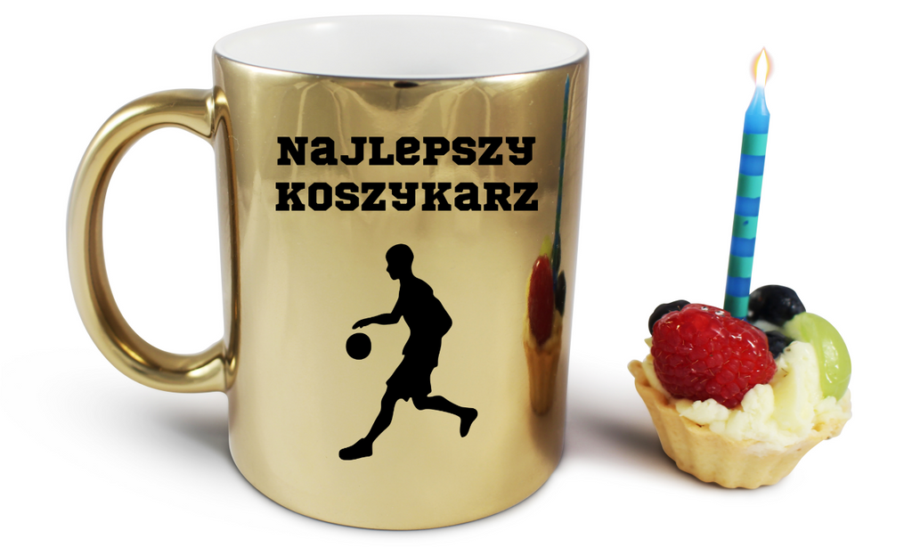 Kubek złoty z nadrukiem "Najlepszy Koszykarz" – koszykówka #4