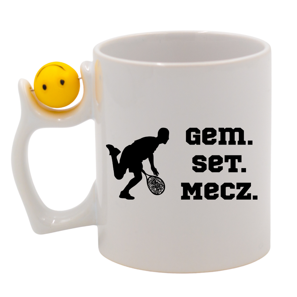 Kubek z piłką 330 ml z napisem "GEM SET MECZ" – męski #9