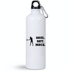 Bidon biały 800 ml z napisem "Gem Set Mecz" – damski #8