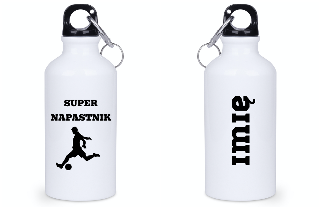 Bidon biały 400 ml z napisem "Super Napastnik" – piłka nożna #8