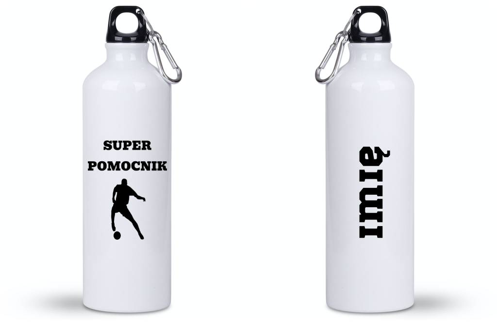 Butelka biała 800 ml z nadrukiem "Super Pomocnik" – piłka nożna #4