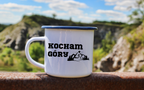 Kubek emaliowany biały z nadrukiem „Kocham Góry” #7