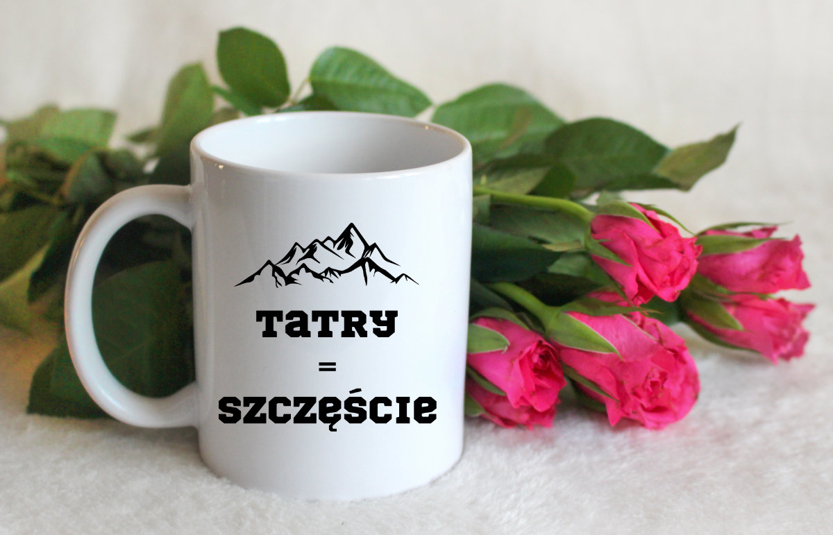 Kubek biały z nadrukiem „Tatry = Szczęście” – Zakopane, góry #5