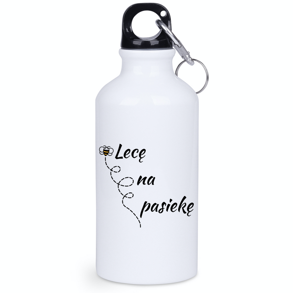 Bidon biały 400 ml z nadrukiem „Lecę na pasiekę” – pszczelarstwo #8