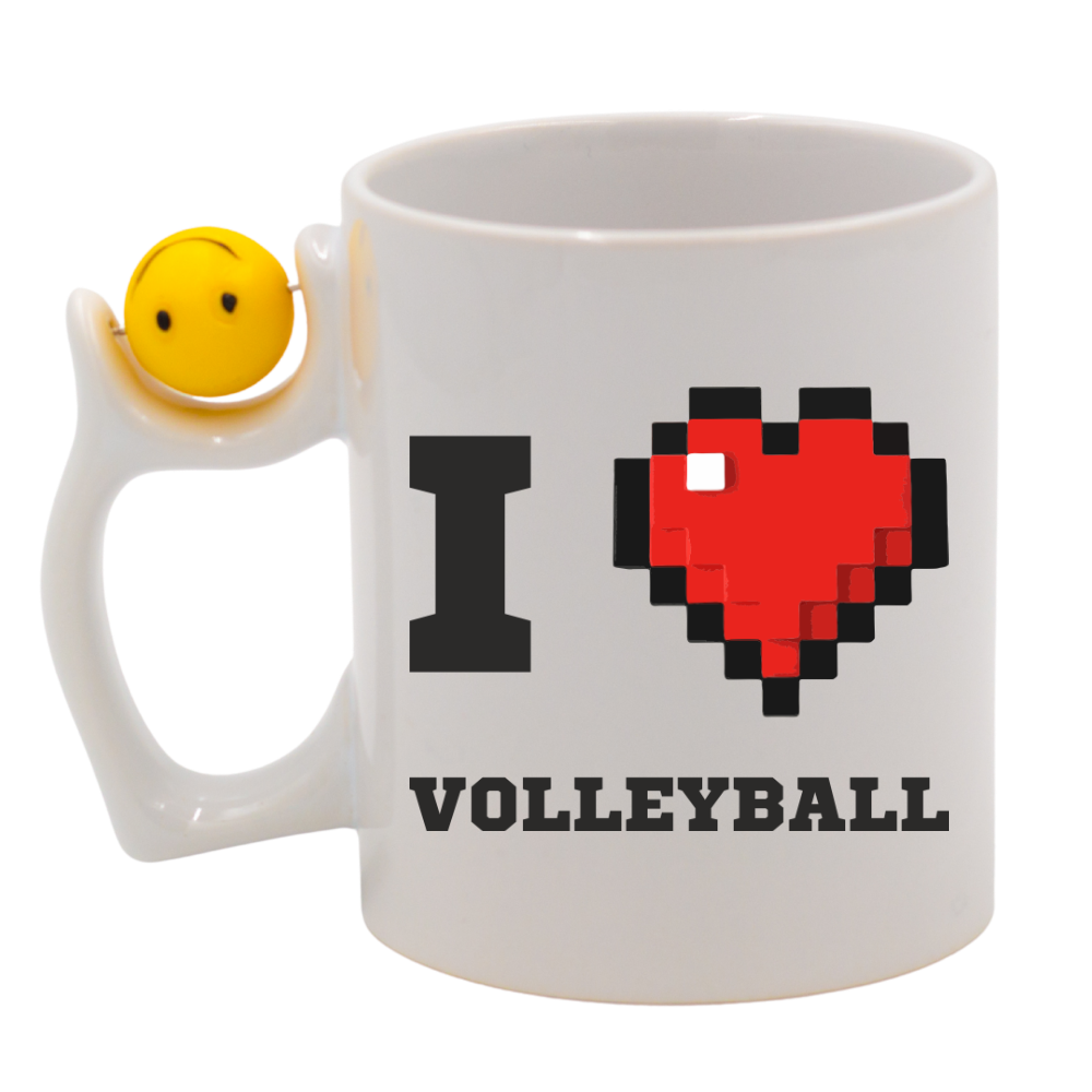 Kubek z piłką w uchwycie i napisem "I LOVE VOLLEYBALL" #1