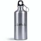 Bidon srebrny 500 ml na rower z grafiką rowerowego EKG – dla rowerzystów #12