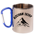 Kubek z niebieskim karabińczykiem i nadrukiem „Kocham Tatry” – góry #3