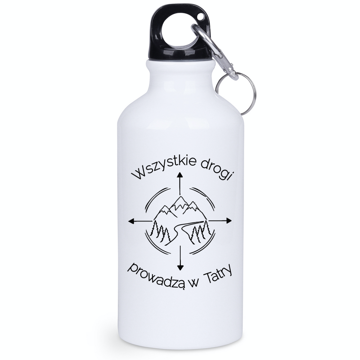 Butelka biała 400 ml z nadrukiem „Wszystkie drogi prowadzą w Tatry” – góry, Zakopane #9