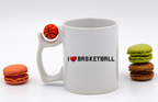Kubek z piłką i nadrukiem "I LOVE BASKETBALL" - koszykówka #1