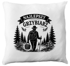 Poduszka prezent dla miłośnika grzybów z nadrukiem "Najlepszy Grzybiarz" - grzyby #4