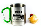 Kubek z zielonym karabińczykiem i nadrukiem "Dom jest tam, gdzie go zaparkujesz" - camper, camping #6