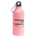 Butelka różowa 600 ml z nadrukiem "Wzorowy Wędkarz" - wędkarstwo #1