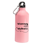 Butelka różowa 600 ml z nadrukiem "Wzorowy Wędkarz" - wędkarstwo #1