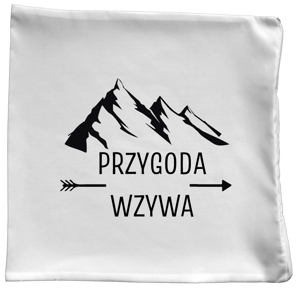Poduszka z nadrukiem "Przygoda wzywa" - trekking, podróż #1