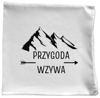Poduszka z nadrukiem "Przygoda wzywa" - trekking, podróż #1