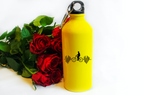 Bidon żółty 600 ml z grafiką rowerowe EKG, linia życia – dla rowerzysty #1