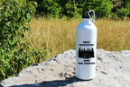 Butelka biała 800 ml z nadrukiem „Rzuć wszystko, jedź pod namiot” – camping, podróż #9