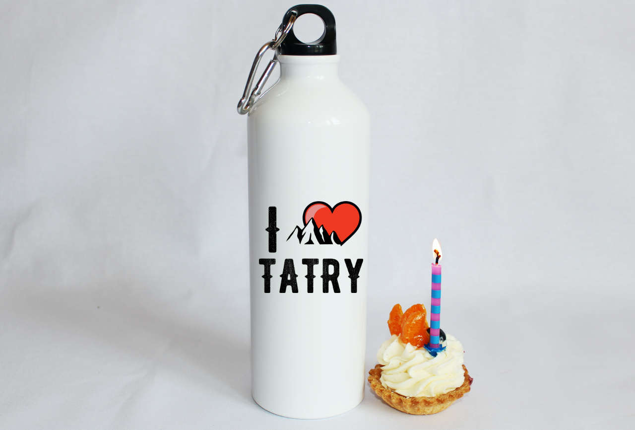 Butelka biała 800 ml z grafiką „I Love Tatry” – Zakopane, Podhale, góry #9