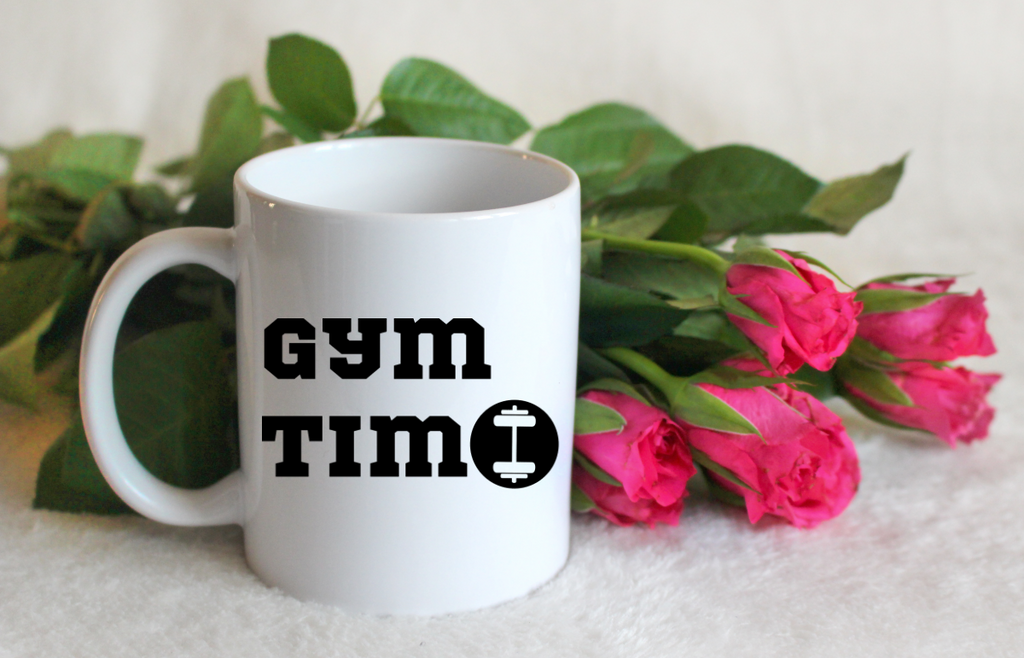 Kubek biały z nadrukiem "Gym Time" - na prezent, siłownia #1