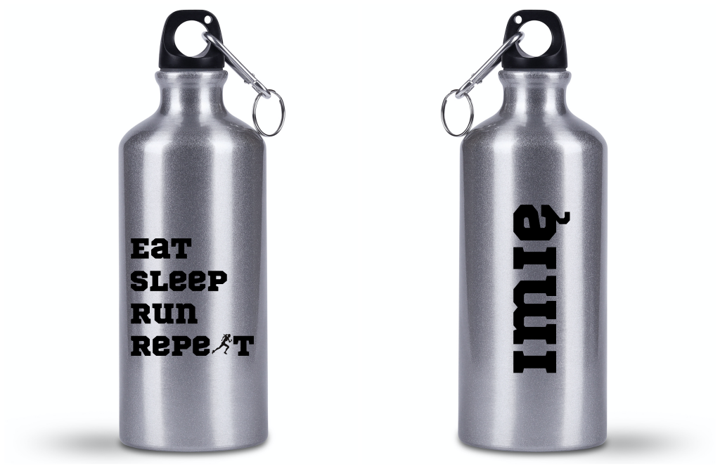 Bidon 500 ml  z nadrukiem "Eat Sleep Run Reapeat" damski – bieganie #10