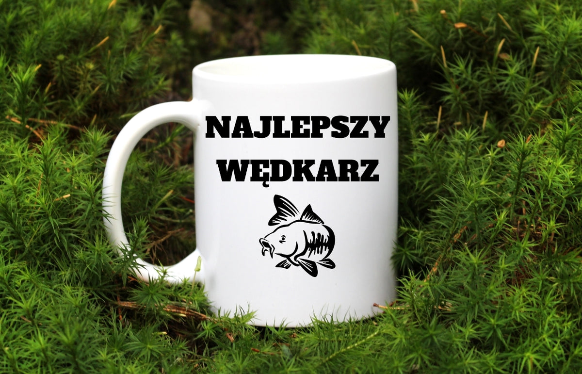 Kubek biały z nadrukiem: "Najlepszy wędkarz" - wędkarstwo #8