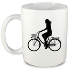 Kubek biały z grafiką roweru i imieniem do wyboru – dla rowerzystki #5