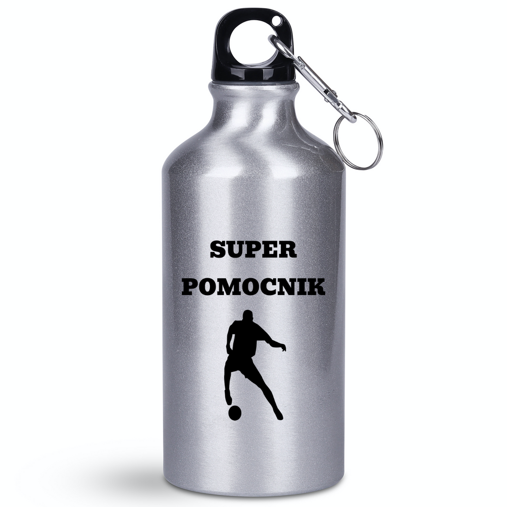 Butelka srebrna 400 ml z napisem "Super Pomocnik" – piłka nożna #3