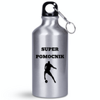 Butelka srebrna 400 ml z napisem "Super Pomocnik" – piłka nożna #3