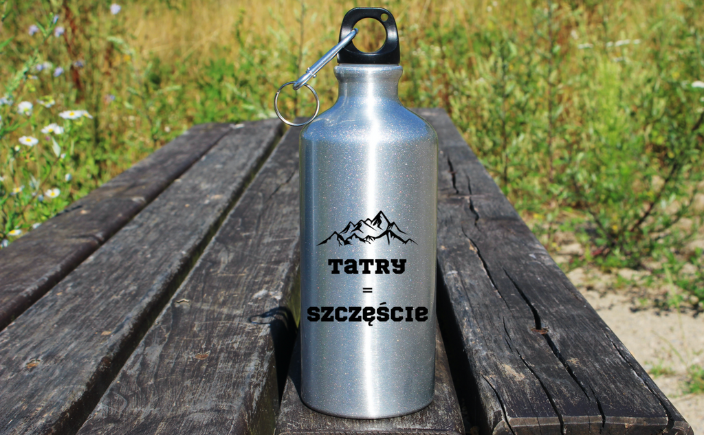 Bidon srebrny 500 ml z nadrukiem „Tatry = Szczęście” – Podhale, Zakopane, góry #3