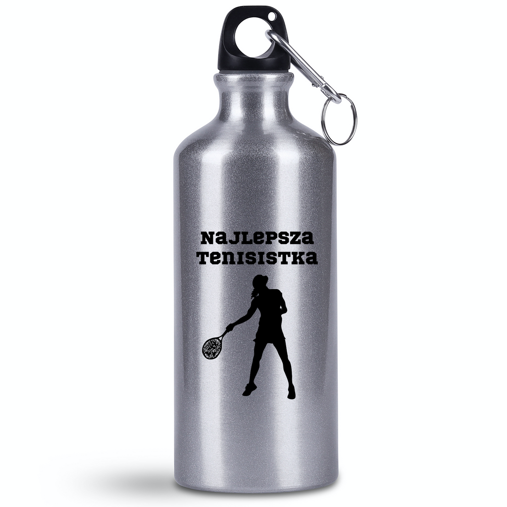 Butelka srebrna 500 ml z napisem "NAJLEPSZA TENISISTKA" #2