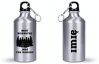 Butelka srebrna 400 ml z nadrukiem „Rzuć wszystko, jedź pod namiot” – camping, namiot #9