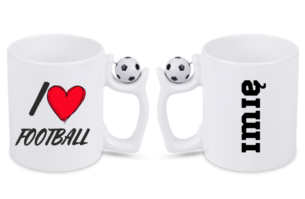 Kubek z piłką i nadrukiem "I LOVE FOOTBALL" - piłka nożna #4