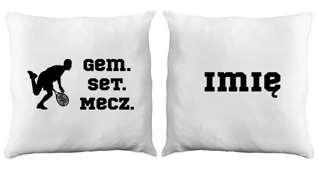 Poduszka z napisem "Gem Set Mecz" – męska #9
