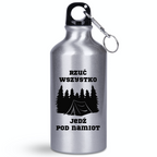 Butelka srebrna 400 ml z nadrukiem „Rzuć wszystko, jedź pod namiot” – camping, namiot #9