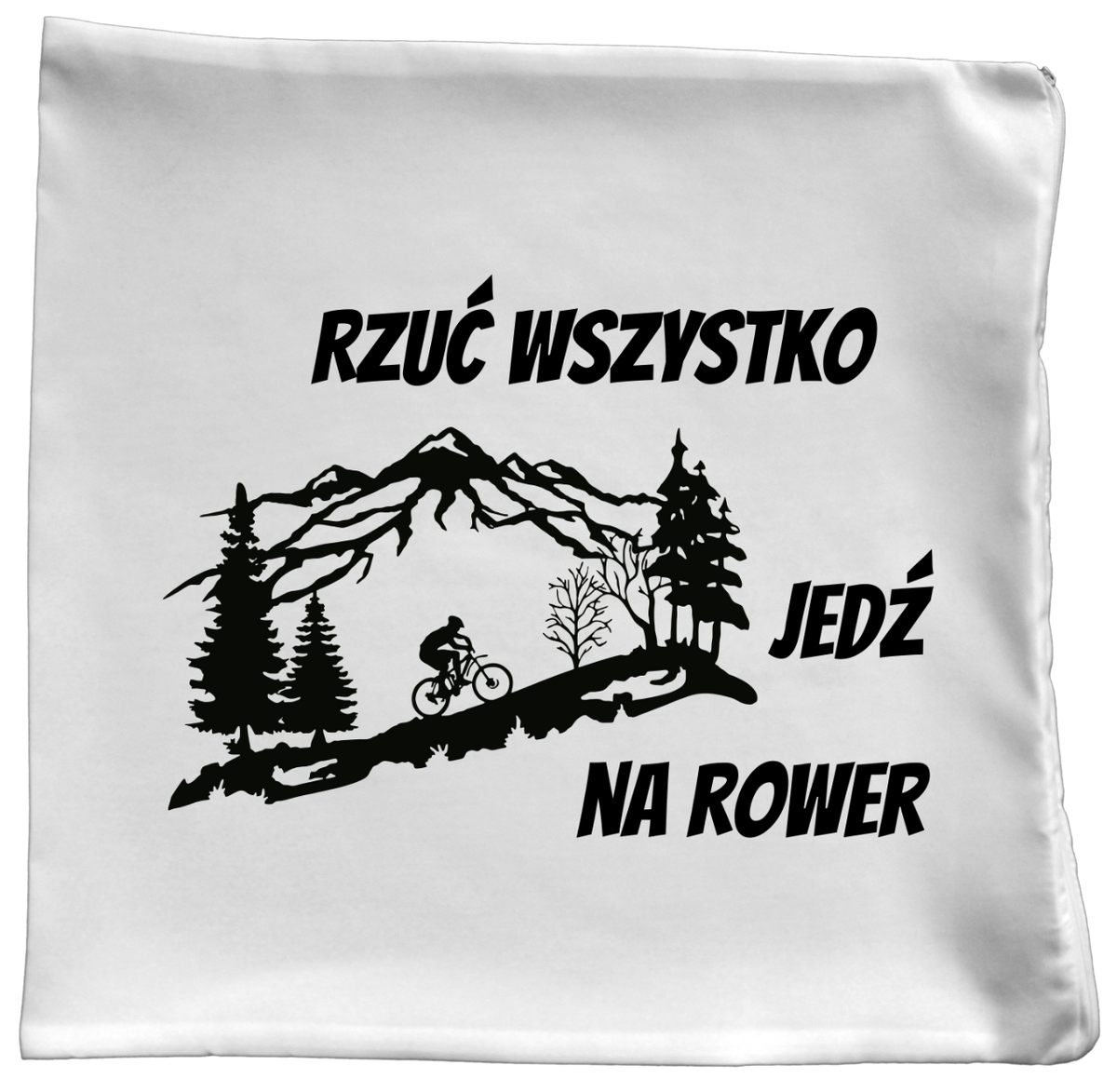 Poduszka z nadrukiem „Rzuć wszystko, jedź na rower” – dla rowerzystów #2