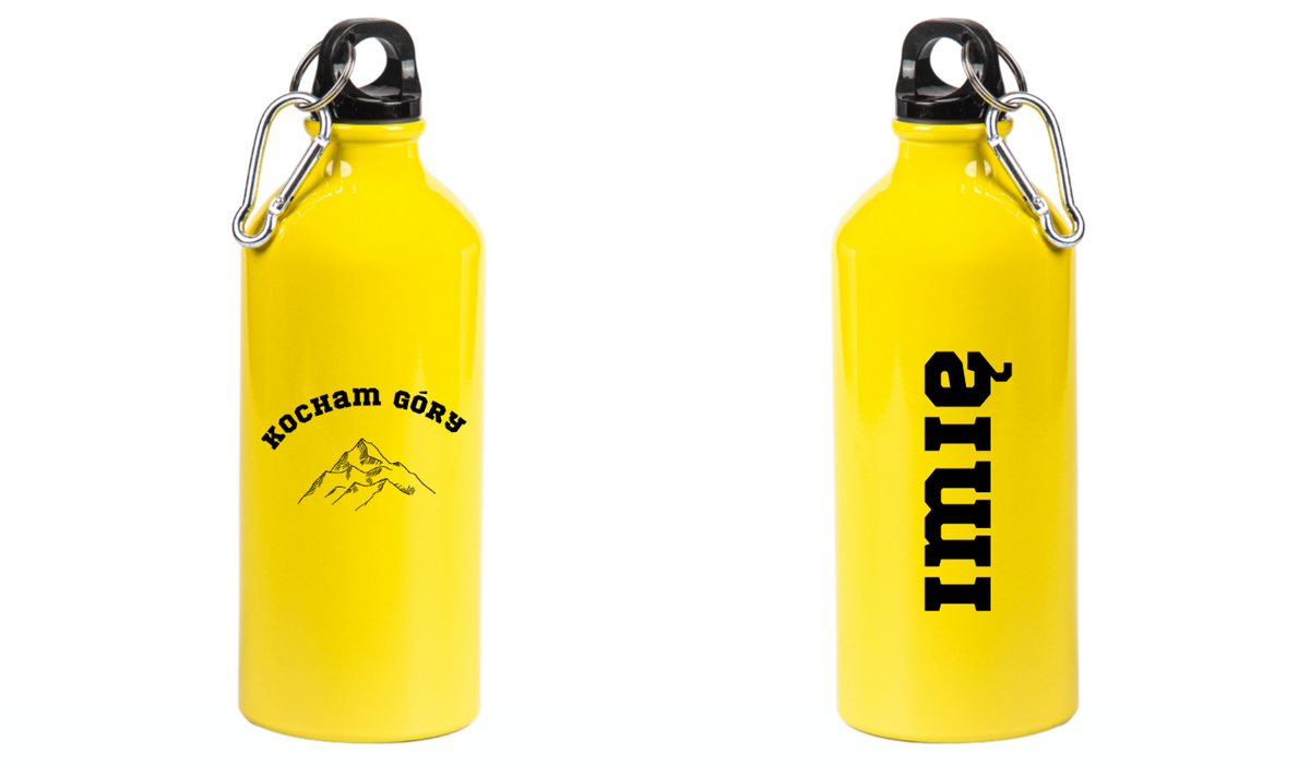 Butelka żółta 600 ml z nadrukiem "Kocham Góry" #9