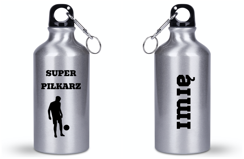Butelka srebrna 400 ml z napisem "Super Piłkarz" – piłka nożna #4