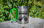 Kubek z zielonym karabińczykiem z nadrukiem „Plan na dziś: rower” – rower #9