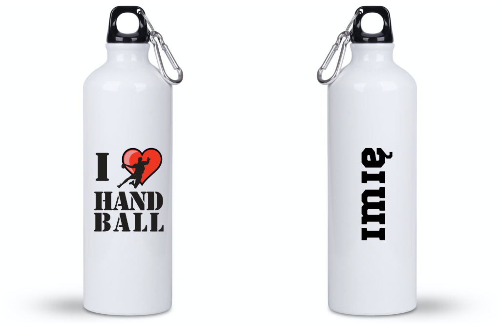 Butelka biała 800 ml z napisem "I LOVE HANDBALL" #3