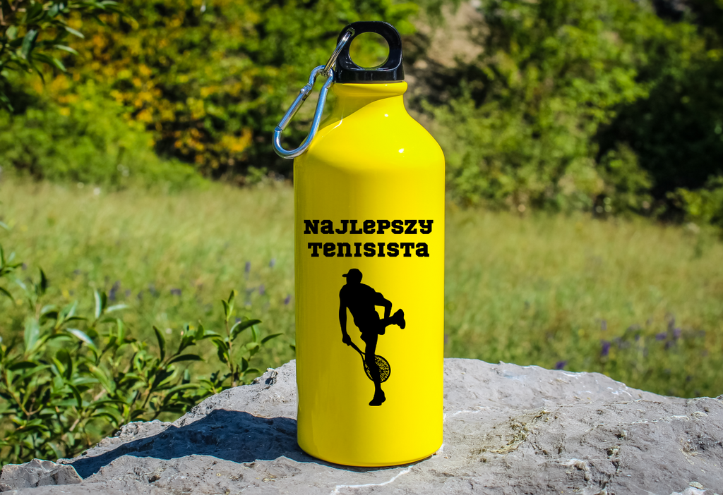 Butelka żółta 600 ml z napisem "NAJLEPSZY TENISISTA" #1