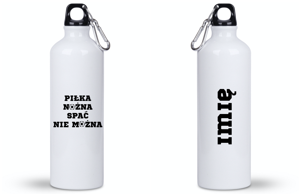 Butelka biała 800 ml z napisem "Piłka nożna spać nie można" – piłka nożna #11