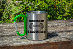 Kubek z zielonym karabińczykiem nadruk "Kocham Siłownię" - siłownia #1