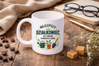 Kubek biały z nadrukiem „Najlepszy działkowiec na swoim kawałku ziemi” – ogród, działka #4