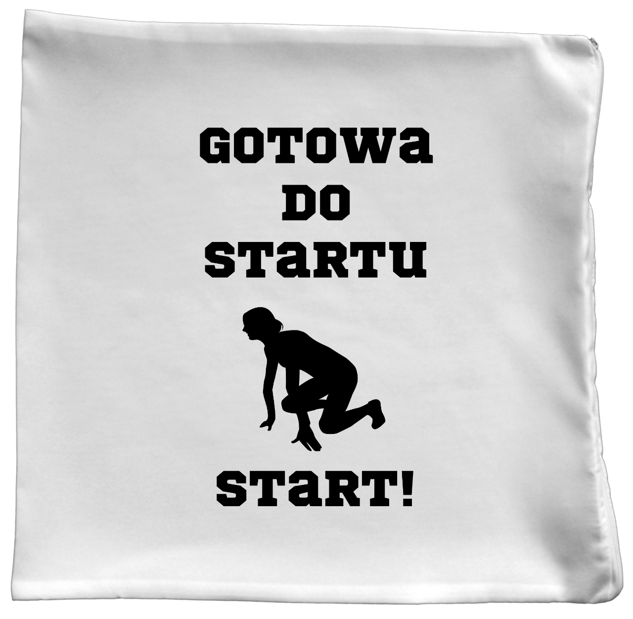 Poduszka dla biegaczki – z nadrukiem "Gotowa do startu start!" – bieganie #5