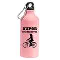 Butelka różowa 600 ml z nadrukiem "Super Rowerzystka" - rower #7