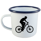 Kubek emaliowany biały z grafiką rowerową i imieniem do wyboru – dla rowerzysty #5