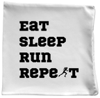 Poduszka dla biegaczki z nadrukiem "Eat Sleep Run Repeat" – bieganie #11