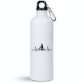 Butelka biała 800 ml na rower z grafiką rowerowego EKG, linia życia – dla rowerzystki #2