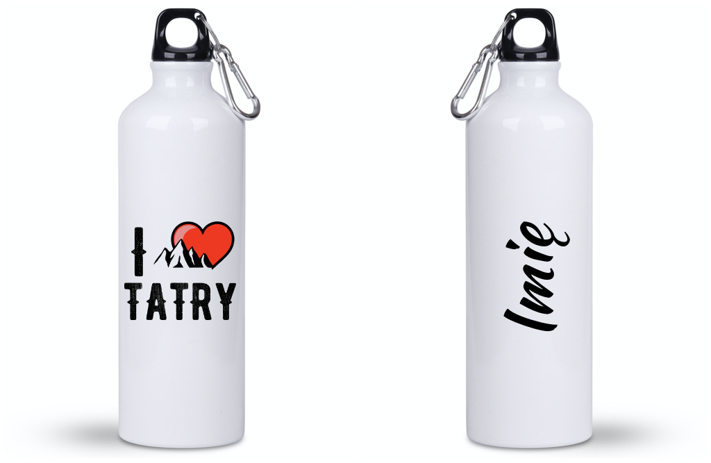 Butelka biała 800 ml z grafiką „I Love Tatry” – Zakopane, Podhale, góry #9